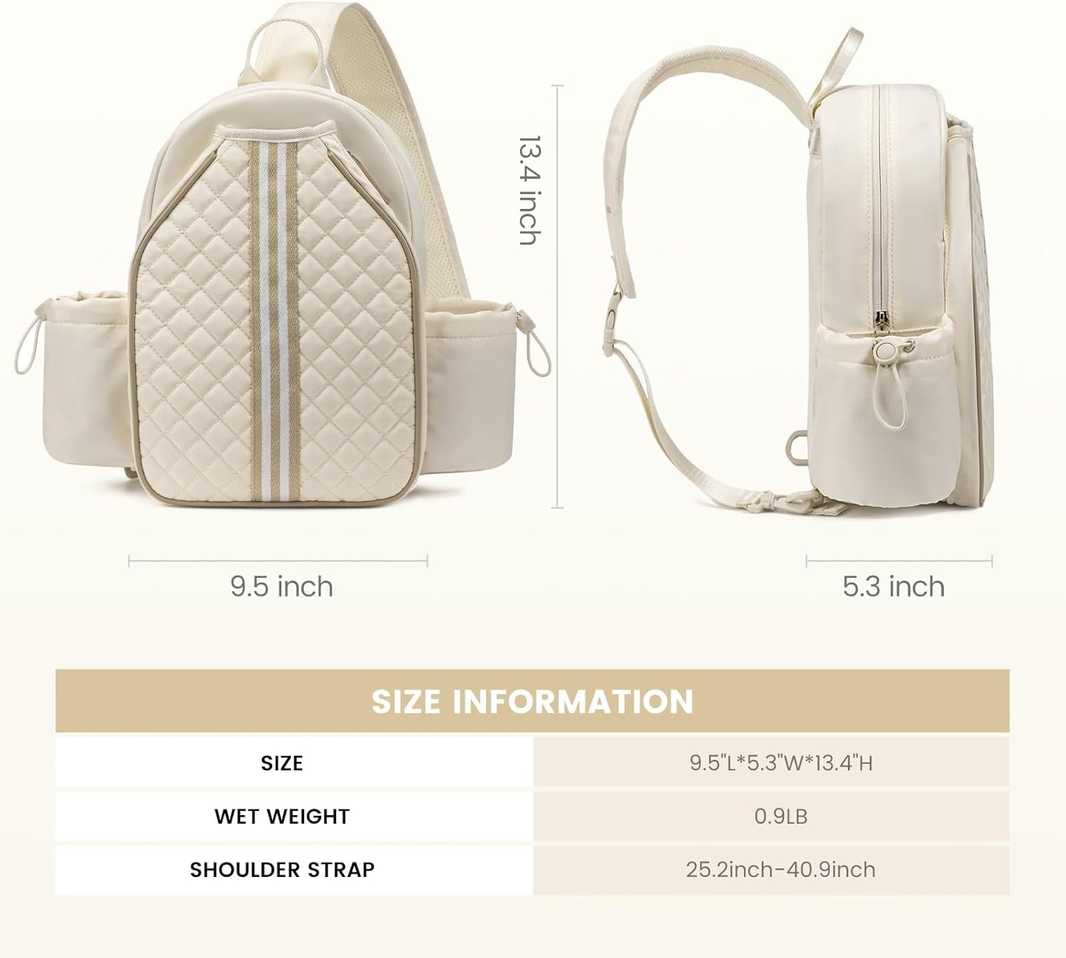 Pickleball Bags for Women Lightweight Crossbody and Stylish Quilted Pickleball Paddle Sling Bag Backpack