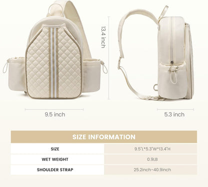Pickleball Bags for Women Lightweight Crossbody and Stylish Quilted Pickleball Paddle Sling Bag Backpack