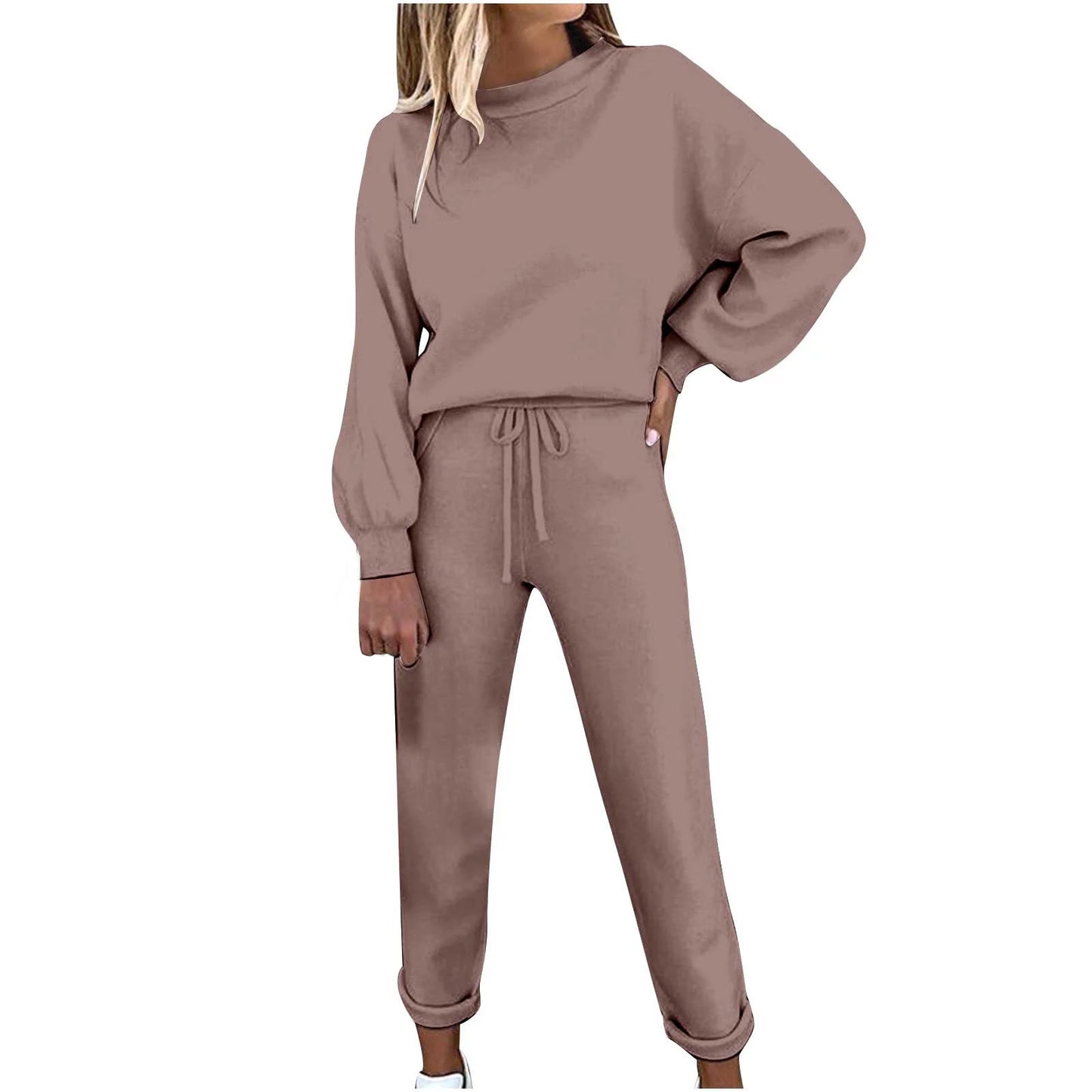 Sweatsuit Sets for Women 2 Piece Long Sleeve Sweatshirt Top and Jogger Pants Fall Activewear Lounge Sets Loose Fit Workout Sets Matching Tracksuit