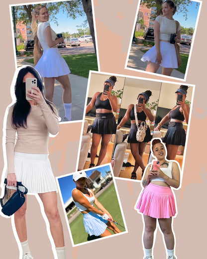 Pleated Tennis Skirt for Women with Pockets Shorts Women'S High Waisted Casual Liner a Line Workout Golf Skorts Skirts