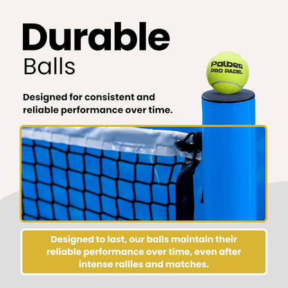 PRO Padel Balls. 6/12/24 Tubes of 3 Padel Tennis Balls FIP Approved. Paddle Balls Made of HV Felt for Training and Tournament. Suitable for Any Surface or Sites.