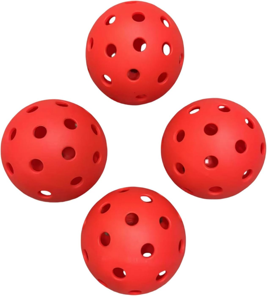 4-Pack Red X-40 Pickleball Balls 74Mm Diameter 40 Holes Outdoor Pickleball Balls