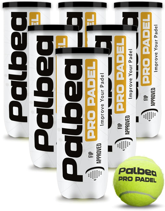 PRO Padel Balls. 6/12/24 Tubes of 3 Padel Tennis Balls FIP Approved. Paddle Balls Made of HV Felt for Training and Tournament. Suitable for Any Surface or Sites.