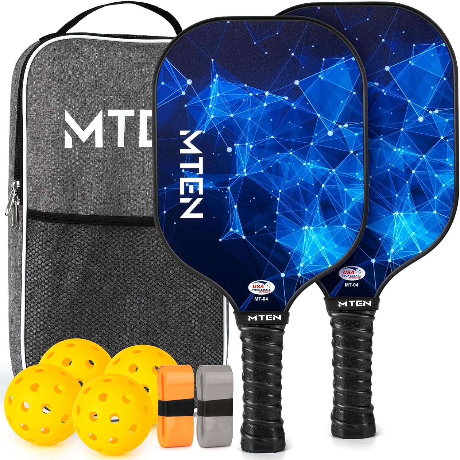 Pickleball Paddles Set of 2 or 4, or Single Paddle – USAPA Approved Fiberglass Surface Pickleball Rackets Set for Men & Women