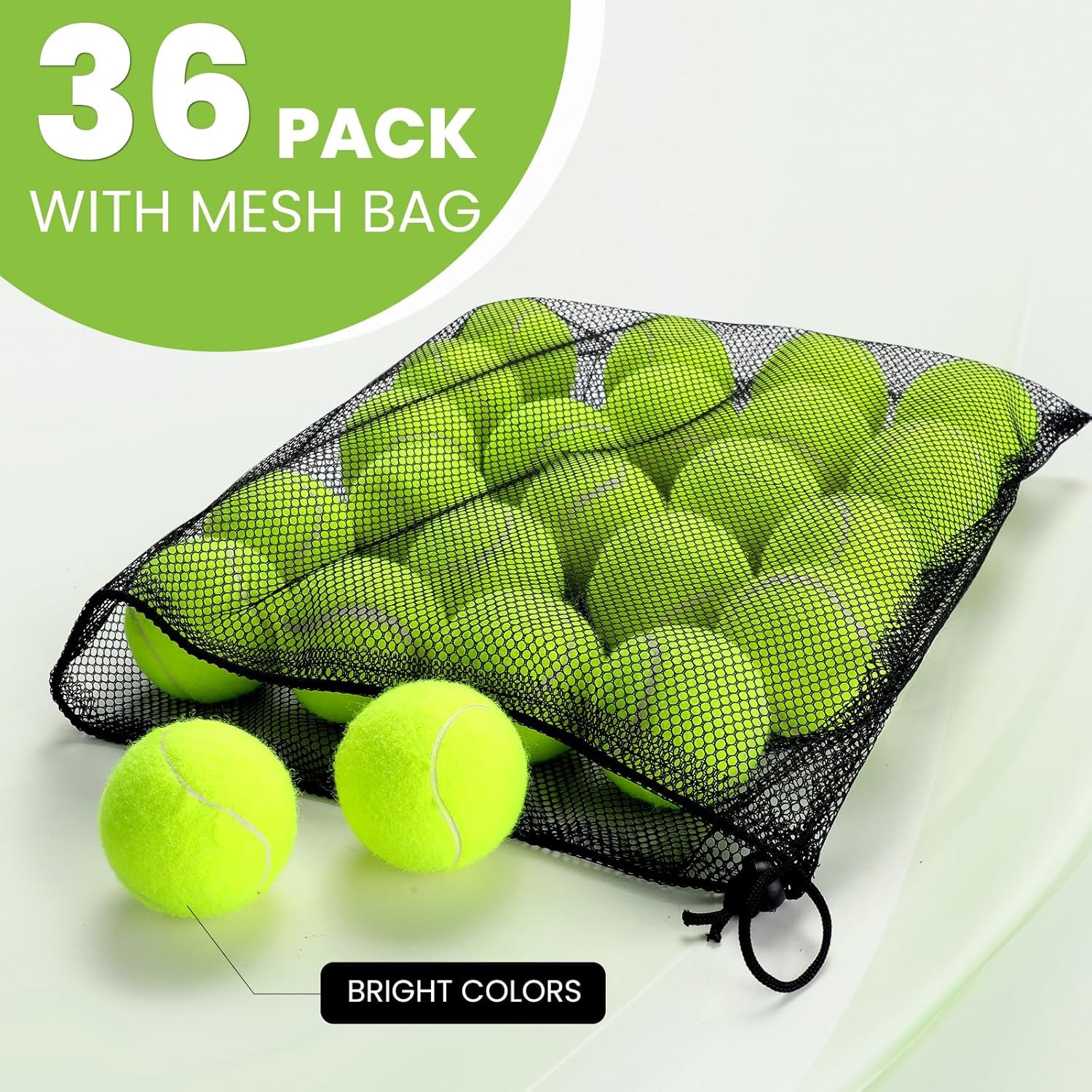 Tennis Balls, 12/24/36/80 Pack Bulk Tennis Balls Pressureless Tennis Ball, Come with Mesh Bag for Easy Transport,Pet Dog Playing Balls, Good for Beginner Training Ball