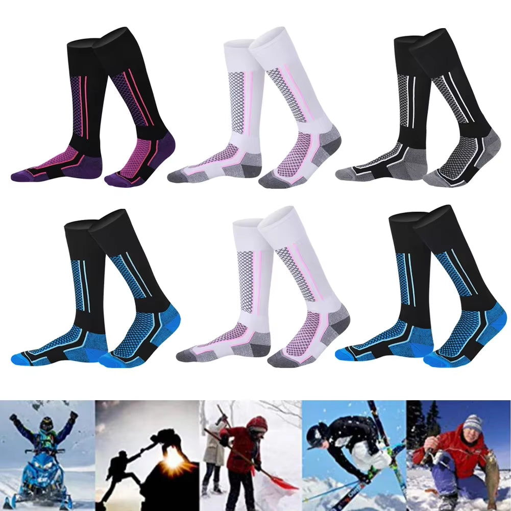 1-2Pairs Winter Warm Thermal Socks Outdoor Sports Hiking Breathable Stockings Snowboard Thickened Ski Socks for Men Women Kids