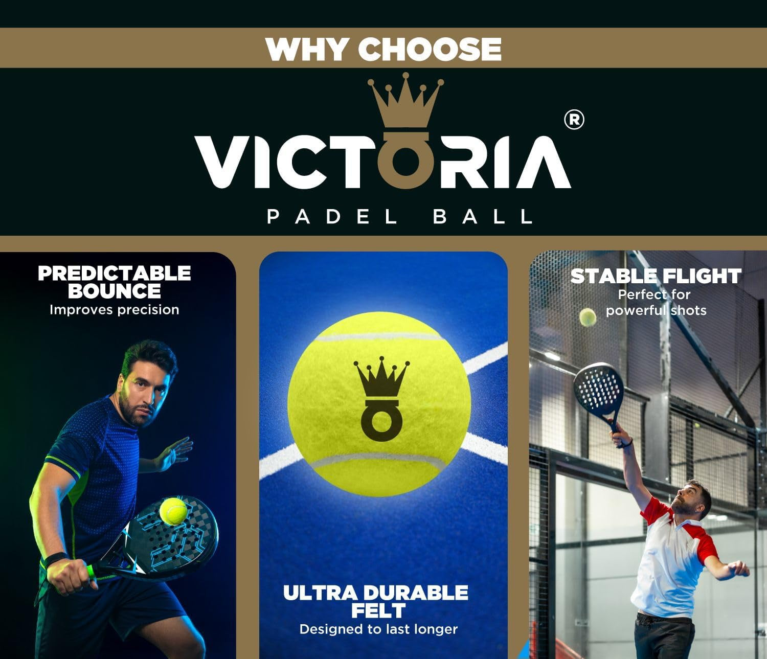 Ball – Professional Padel Balls Certified by FIP – Durable Padel Balls with Consistent Bounce – Premium Felt for High Performance – Tube of 3 Tournament-Ready