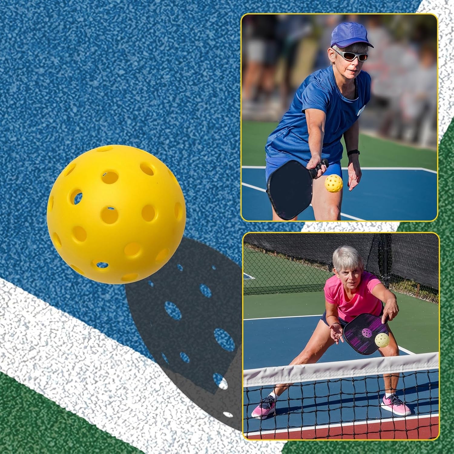 Indoor Pickleball Balls, 26 Holes Pickleball 6 Pack Pickleball Balls for Amateurs, Orange