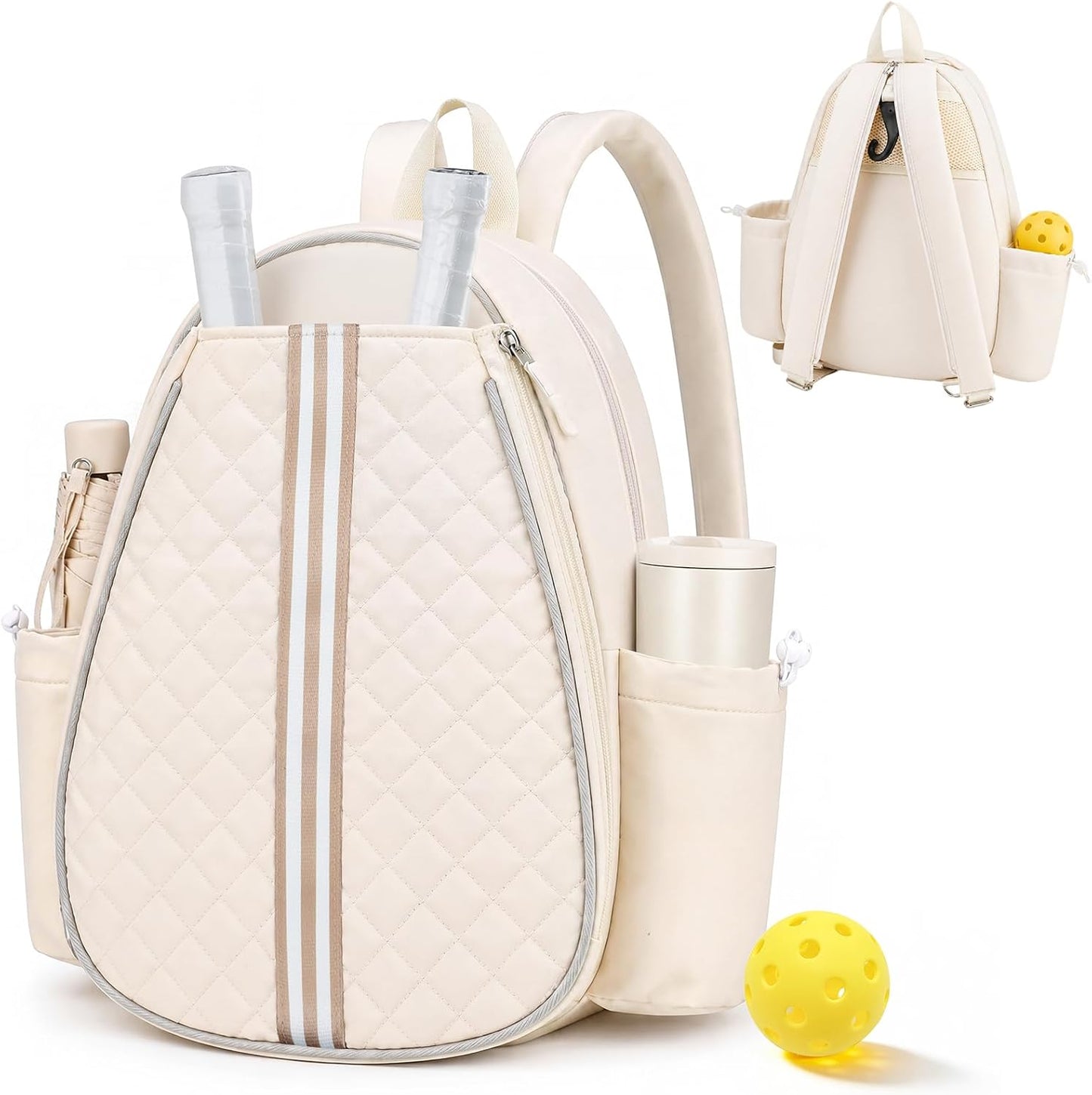 Tennis Bag, Pickleball Bags for Women Water-Resistant and Machine Washable Tennis Racket Backpack, Lightweight Sports Bag for Pickleball, Badminton