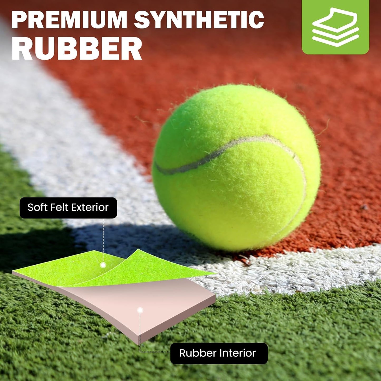 Tennis Balls, 12/24/36/80 Pack Bulk Tennis Balls Pressureless Tennis Ball, Come with Mesh Bag for Easy Transport,Pet Dog Playing Balls, Good for Beginner Training Ball