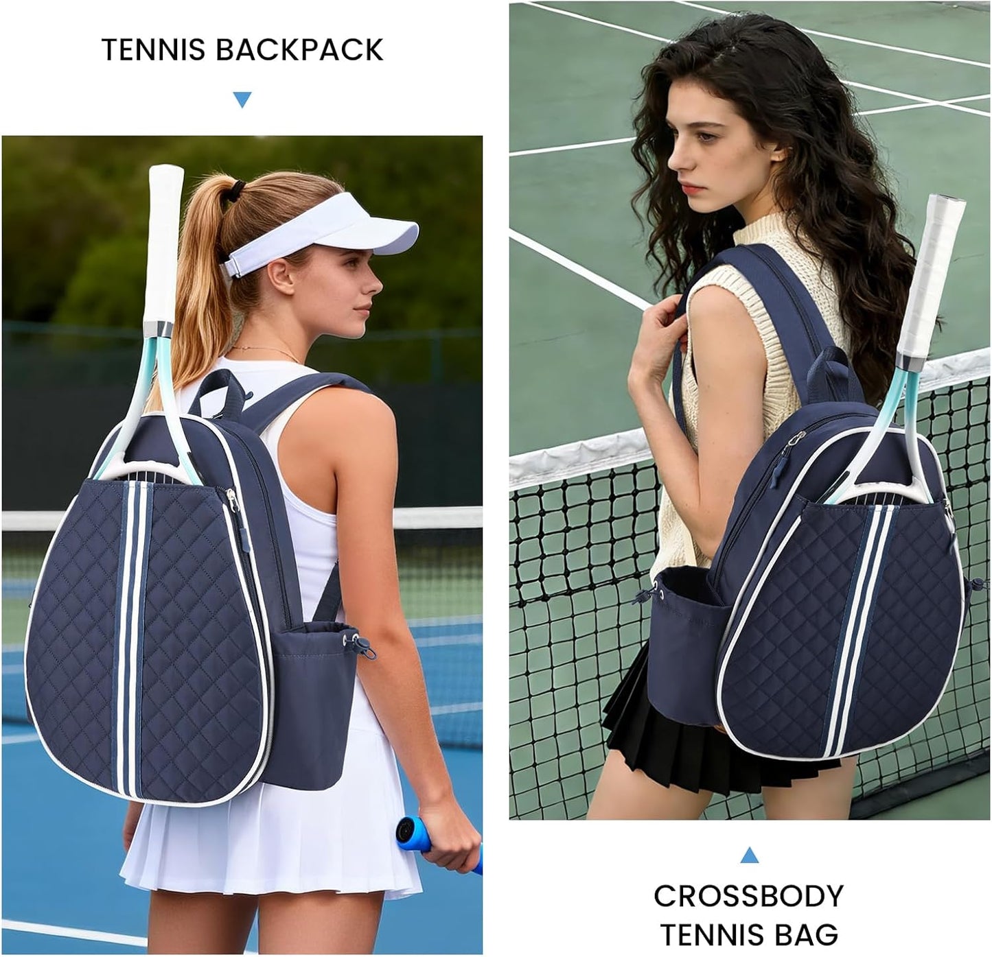 Tennis Bag, Pickleball Bags for Women Water-Resistant and Machine Washable Tennis Racket Backpack, Lightweight Sports Bag for Pickleball, Badminton