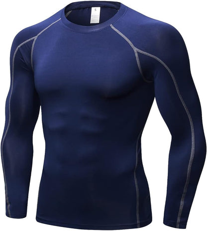 Men'S Compression Shirts Thermal Long Sleeve Athletic Workout Tops Gym Undershirts Sports Baselayers Running T Shirt for Men