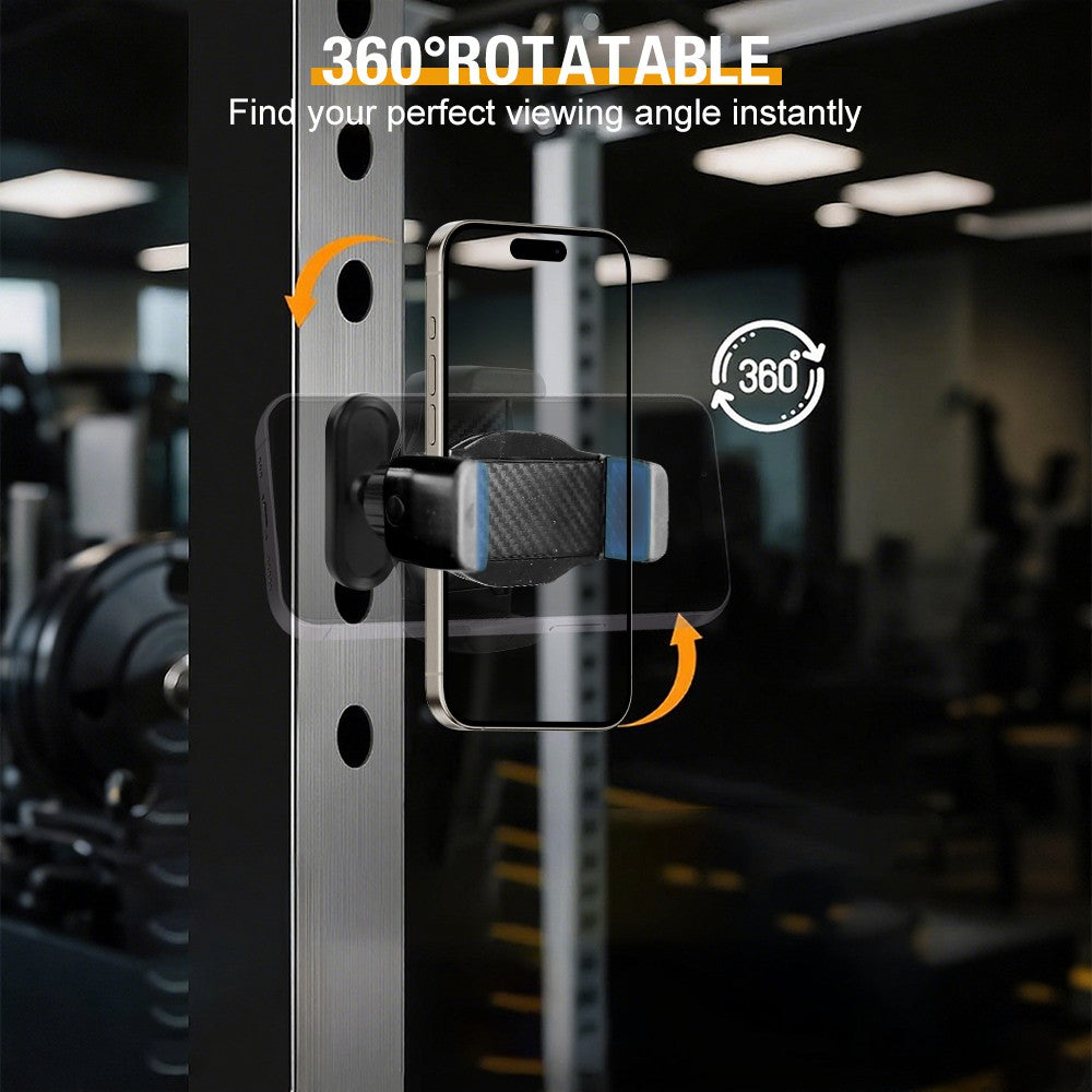 Strong Magnetic Phone Holder for Gym 360° Rotatable Adjustable Mount Universal