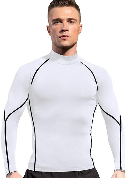Men'S Compression Shirts Thermal Long Sleeve Athletic Workout Tops Gym Undershirts Sports Baselayers Running T Shirt for Men