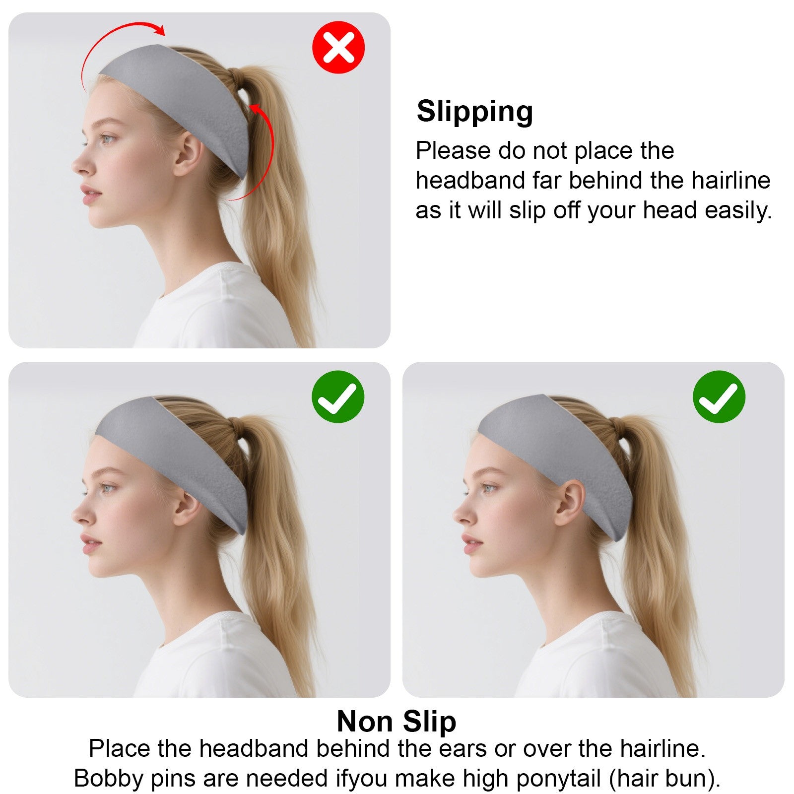 6PCS Men Women Sport Headband Moisture Wicking Sweat Band Elastic Wide Hair Band