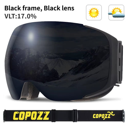 Brand Ski Goggles Replaceable Magnetic Lenses UV400 Anti-Fog Snow Ski Mask Skiing Men Women Snowboard Goggles GOG-2181