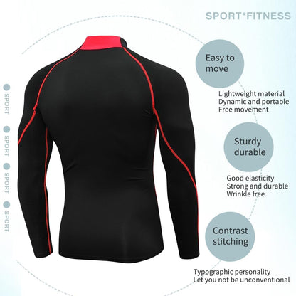 Men'S Compression Shirts Thermal Long Sleeve Athletic Workout Tops Gym Undershirts Sports Baselayers Running T Shirt for Men
