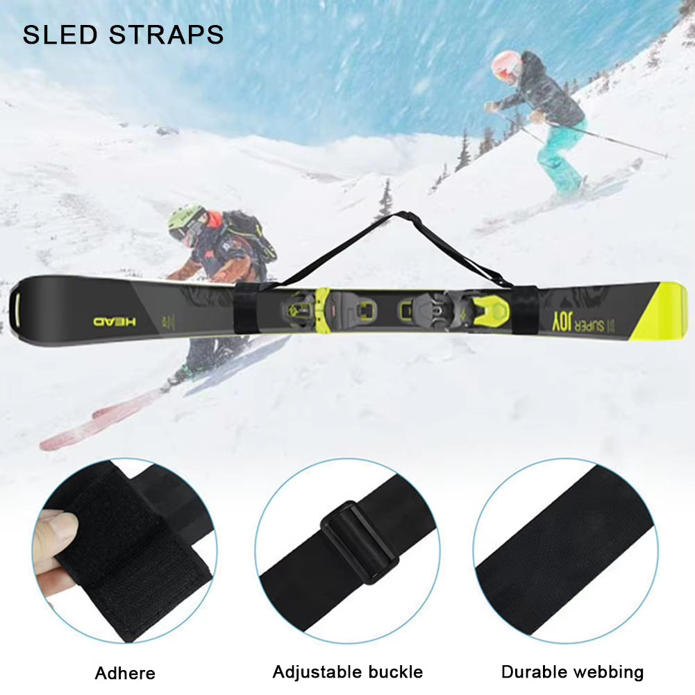Ski and Pole Carrier Strap Adjustable Ski Shoulder Carrier Strap Portable Ski Holder Straps Skiing Accessories