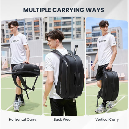 Tennis Racket Bag Pickleball Padel Backpack with Shoe Compartment, Laptop Sleeve,Fence Hook,Ball Sleeve