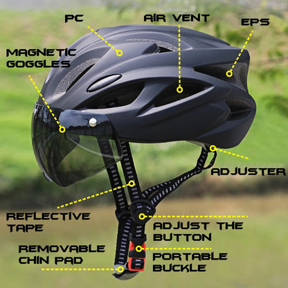 Ultra-Light Bicycle Helmet Lightweight PC Shell & EPS Foam Construction Cycling Helmet MTB 18 Ventilation Vents Bike Helmet