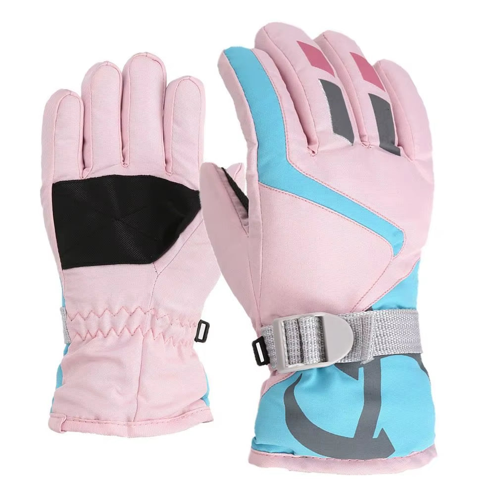 Children Winter Rabbit Gloves Baby Girls Waterproof Windproof Snow Gloves Kids Boy Thick Warm Ski Mitten for 2-6 Years Old