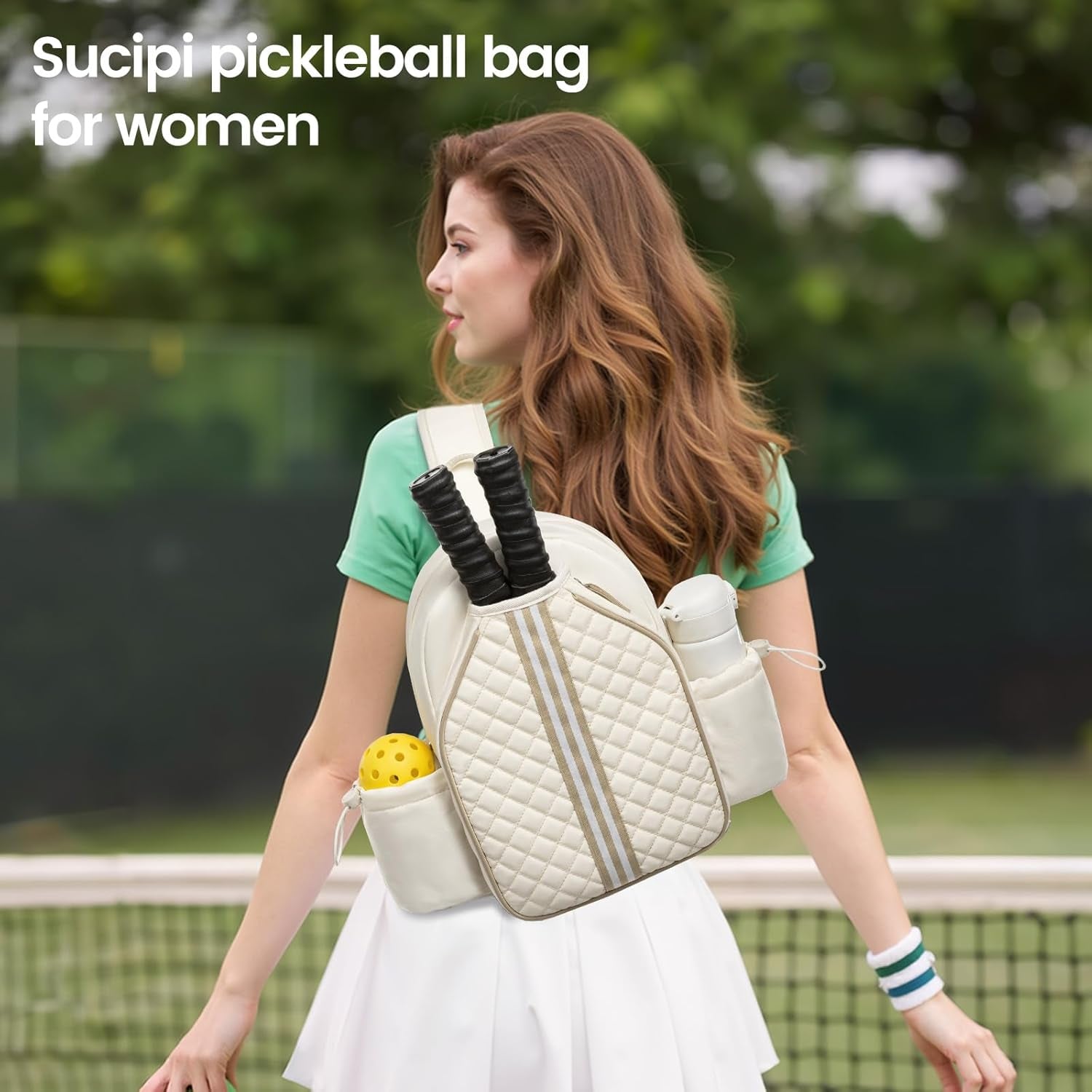 Pickleball Bags for Women Lightweight Crossbody and Stylish Quilted Pickleball Paddle Sling Bag Backpack