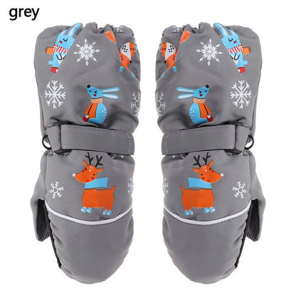 Children Winter Rabbit Gloves Baby Girls Waterproof Windproof Snow Gloves Kids Boy Thick Warm Ski Mitten for 2-6 Years Old