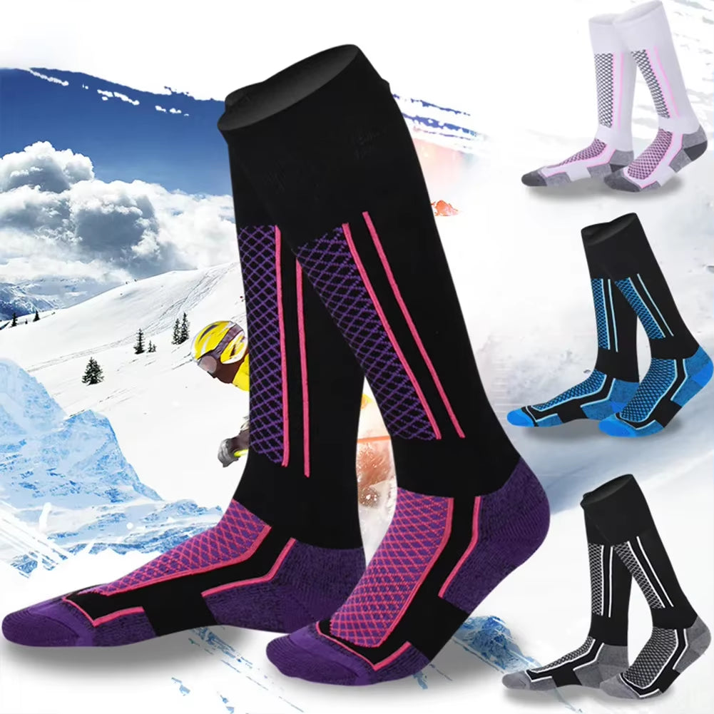 1-2Pairs Winter Warm Thermal Socks Outdoor Sports Hiking Breathable Stockings Snowboard Thickened Ski Socks for Men Women Kids