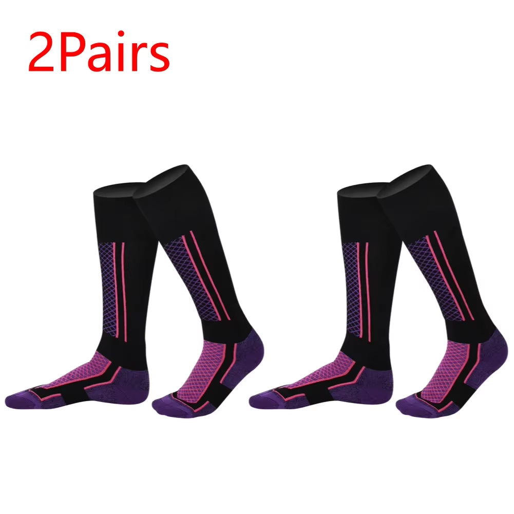 1-2Pairs Winter Warm Thermal Socks Outdoor Sports Hiking Breathable Stockings Snowboard Thickened Ski Socks for Men Women Kids