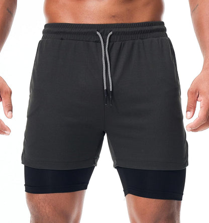 Mens Running Shorts，Workout Running Shorts for Men，2-In-1 Stealth Shorts， 7-Inch Gym Yoga Outdoor Sports Shorts
