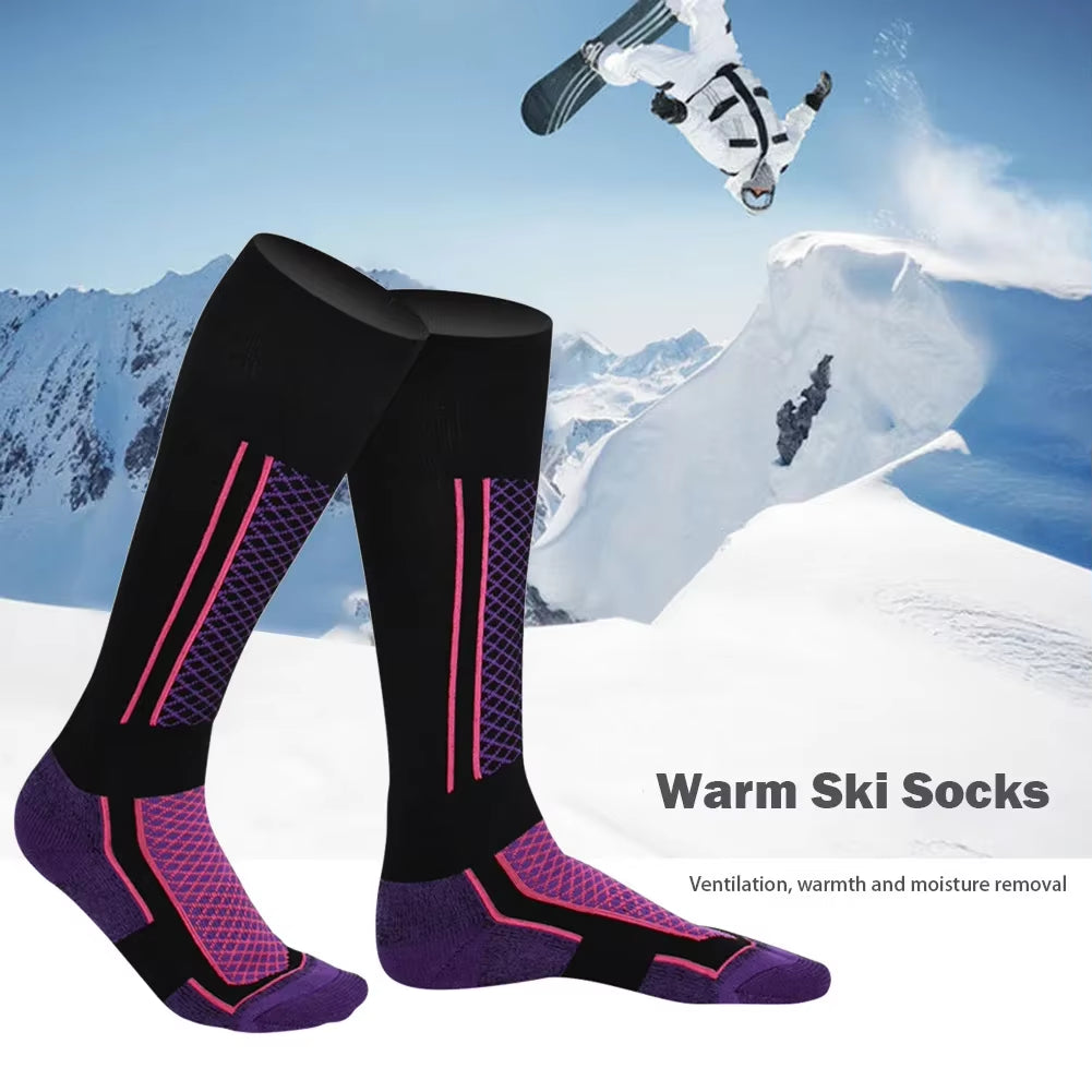 1-2Pairs Winter Warm Thermal Socks Outdoor Sports Hiking Breathable Stockings Snowboard Thickened Ski Socks for Men Women Kids