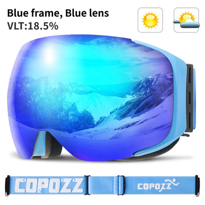 Brand Ski Goggles Replaceable Magnetic Lenses UV400 Anti-Fog Snow Ski Mask Skiing Men Women Snowboard Goggles GOG-2181