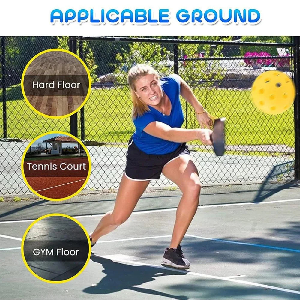 Sports Indoor Outdoor Play Pickleball 40 Hole, 4 Pack Yellow