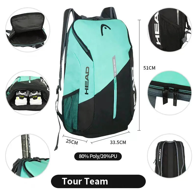 Tour Team Series Tennis Backpack Large Capacity with Shoe Compartment Racket Room Rackets Bag