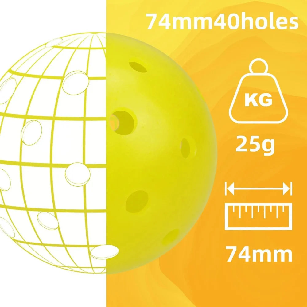 Sports Indoor Outdoor Play Pickleball 40 Hole, 4 Pack Yellow