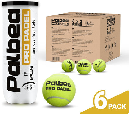 PRO Padel Balls. 6/12/24 Tubes of 3 Padel Tennis Balls FIP Approved. Paddle Balls Made of HV Felt for Training and Tournament. Suitable for Any Surface or Sites.