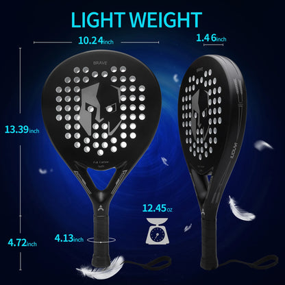 Padel Tennis Rackets,Paddle Tennis Racquets Carbon Fiber with EVA Memory Flex Foam Core,Paddle Racket Lightweight for Pop Tennis